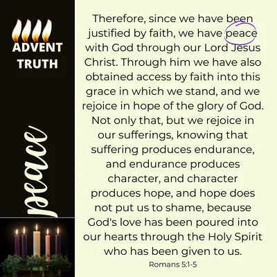 Advent peace Romans 5:1-5 on peace